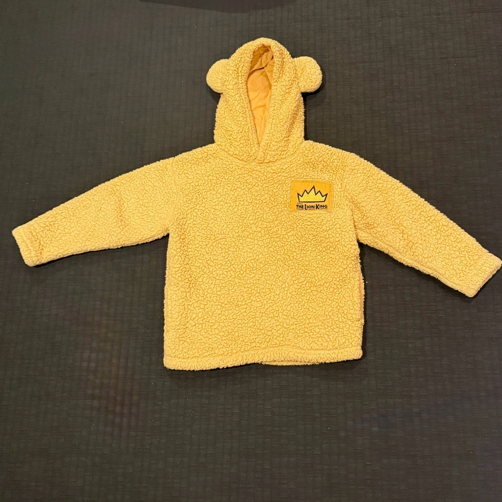 Sz S & XS Youth Lion King Broadway Musical Disney Crown Fur Hoodie Sherpa.